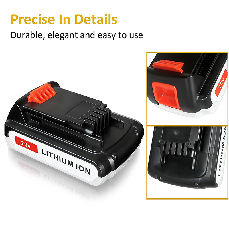 Безжични акумулаторни батерии Li-ion 2000mAh 20V за Black \u0026 Decker LB20, LBX20, LBX4020, LB2X4020 Инструменти
